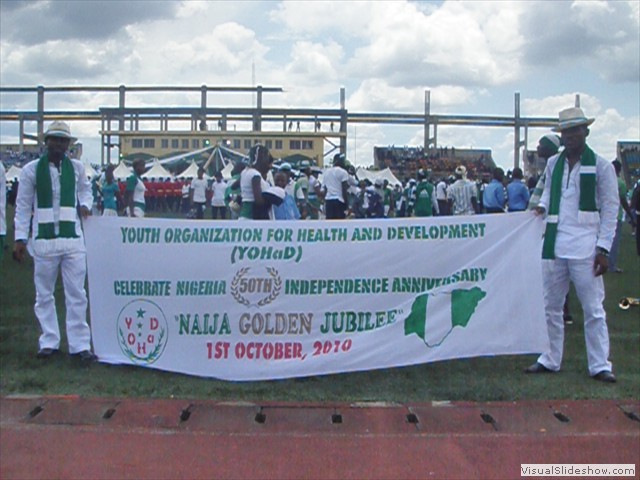 Some YOHaD staff at Nigeria’s Golden Jubilee Celebration in Liberation Stadium, Port Harcourt Rivers State, Nigeria.